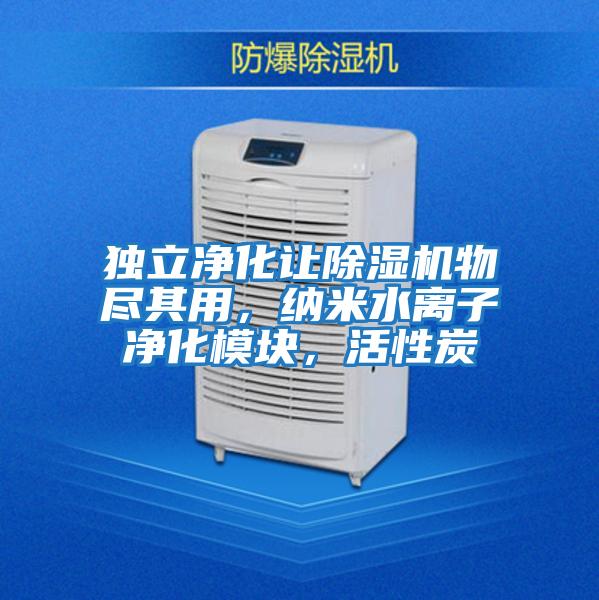 獨(dú)立凈化讓除濕機(jī)物盡其用，納米水離子凈化模塊，活性炭