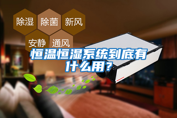 恒溫恒濕系統到底有什么用？